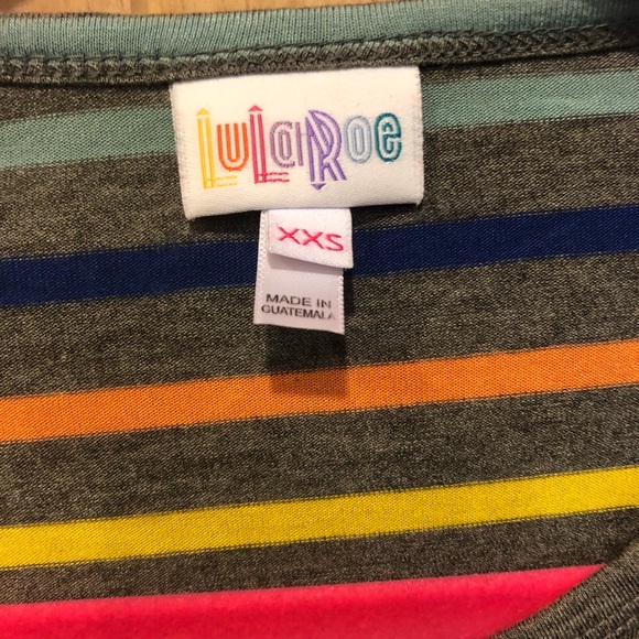 LULAROE Irma Stripe Tee Shirt Size XXS - Picture 5 of 8